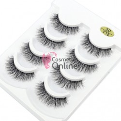 Gene false tip banda, 4 perechi Natural Soft cu banda Transparenta Cod 5DY16 + 1 Pensula de Make-up Cadou